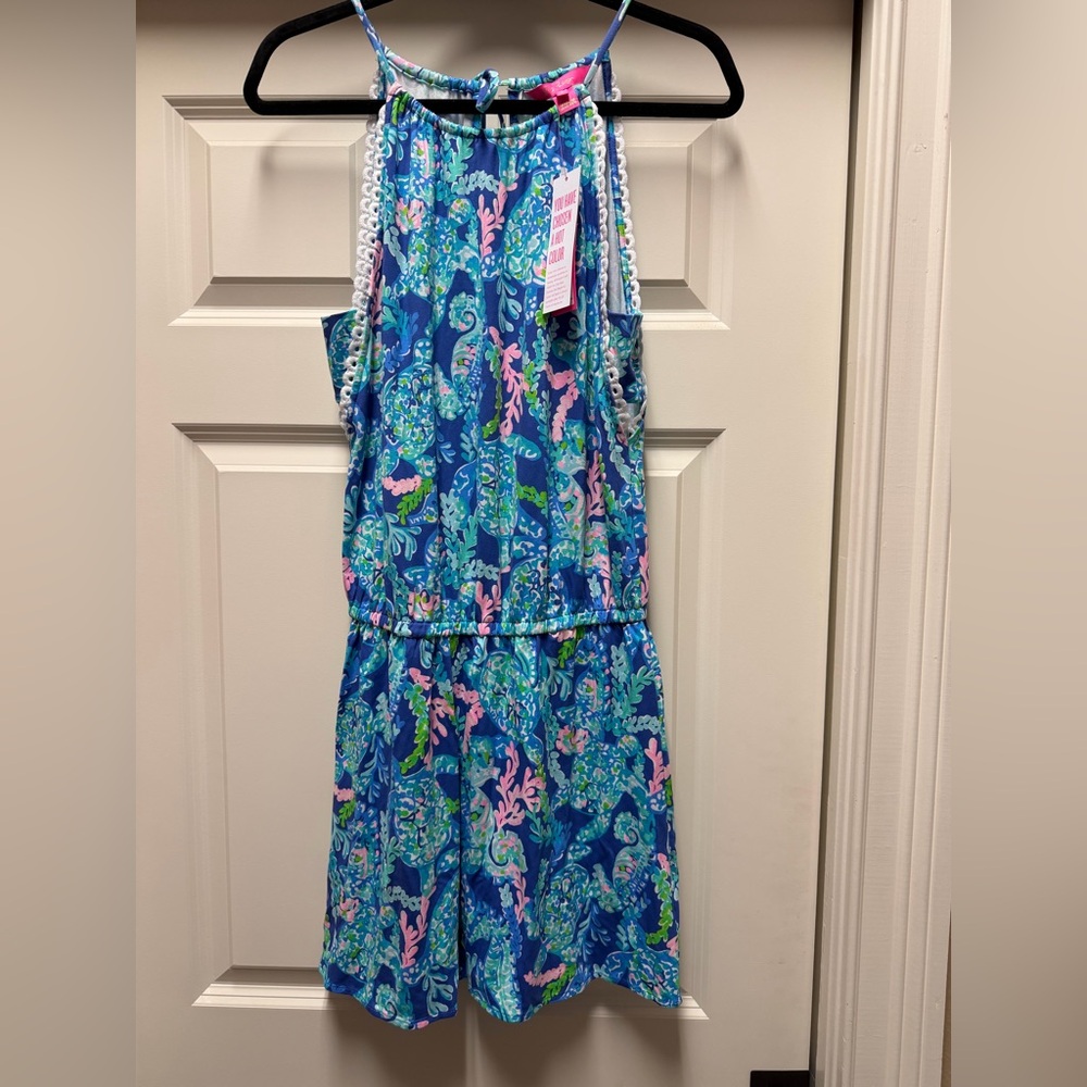 Lilly Pulitzer Gianni Skort Romper; SMALL; Turtle Villa